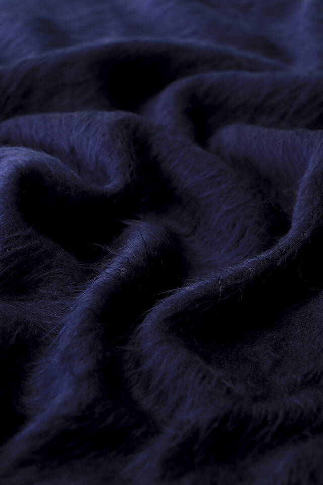 Navy Blue Angora Shawl - 4