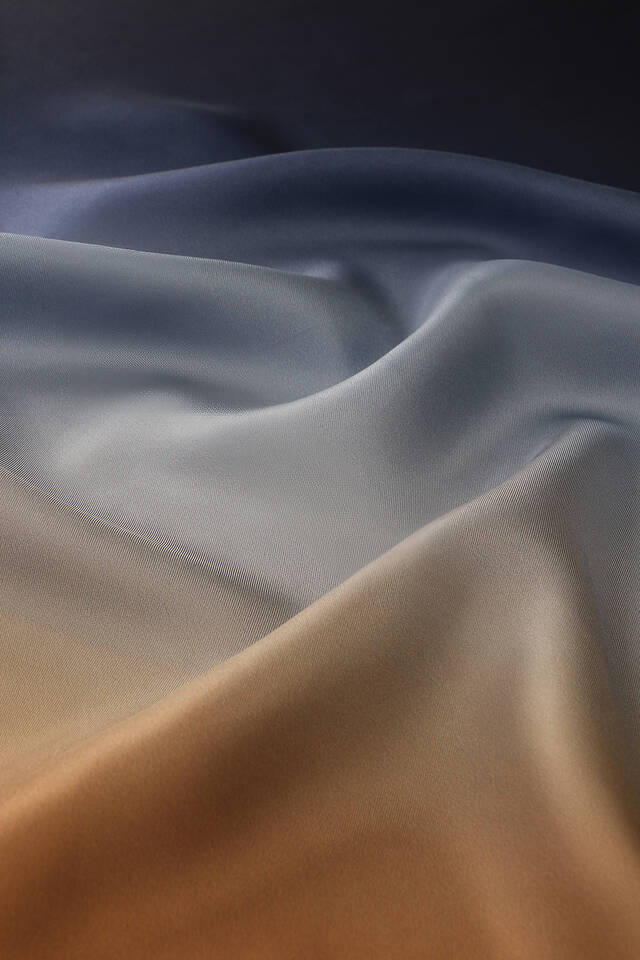 Navy Blue Bronze Gradient Twill Silk Square Scarf - 2