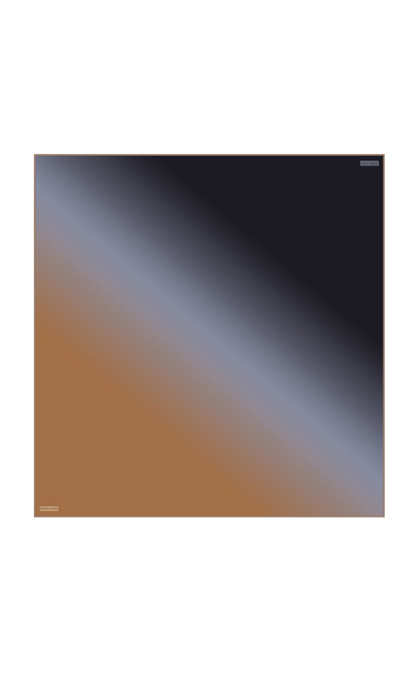 Navy Blue Bronze Gradient Twill Silk Square Scarf - Bursa İpek