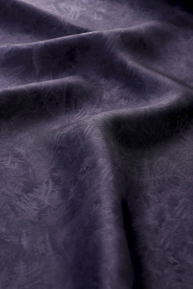 Navy Blue Brush Pattern Twill Silk Square Scarf - 2