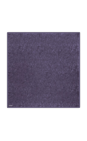 Navy Blue Brush Pattern Twill Silk Square Scarf 