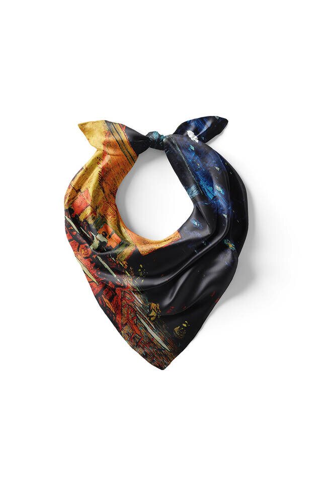 Navy Blue Cafe Street Silky Pocket Square - 2