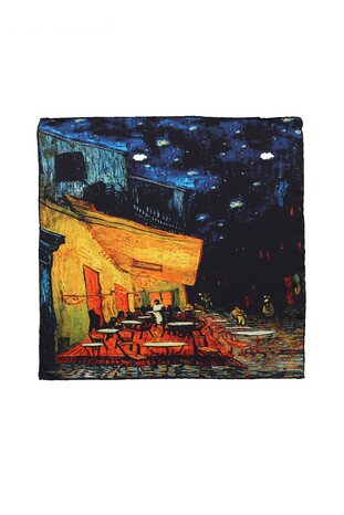 Navy Blue Cafe Street Silky Pocket Square 