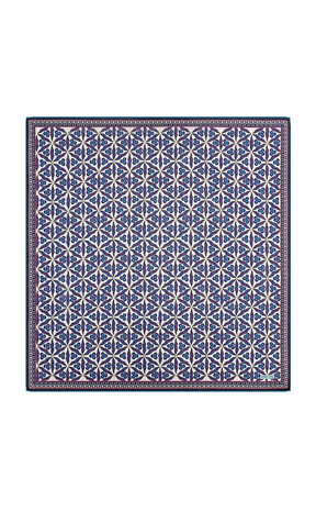 Navy Blue Cintemani Pattern Soft Square Scarf 