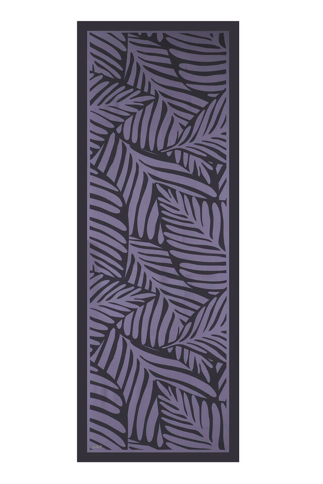 Navy Blue Crop Pattern Twill Silk Scarf - 4