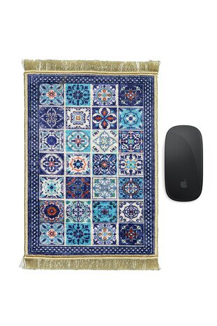 Navy Blue Decorative Small Carpet Mousepad 