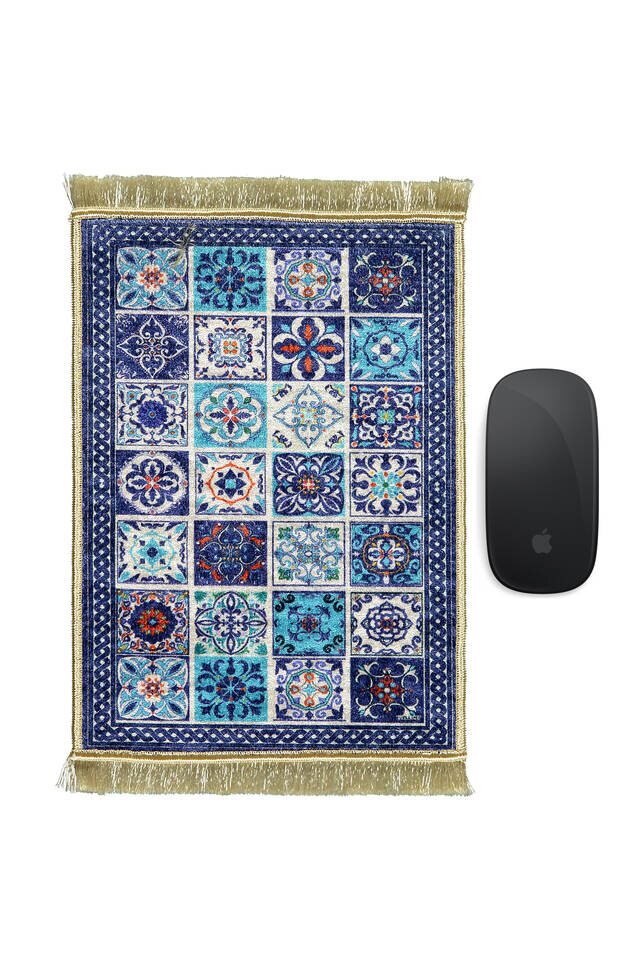 Navy Blue Decorative Small Carpet Mousepad 