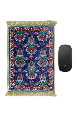 Navy Blue Decorative Small Carpet Mousepad 