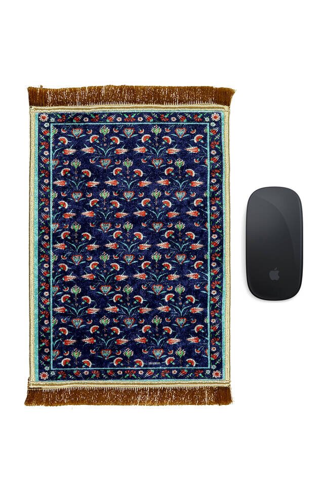 Navy Blue Decorative Small Carpet Mousepad 