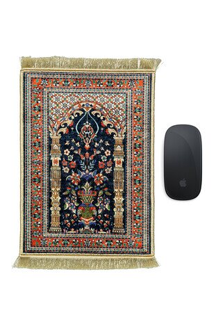 Navy Blue Decorative Small Carpet Mousepad 