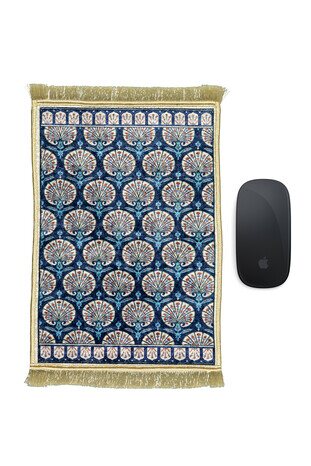 Navy Blue Decorative Small Carpet Mousepad 