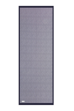 Navy Blue Honeycomb Pattern Twill Silk Scarf - Thumbnail