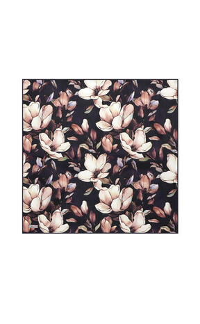 Navy Blue Narcissus Pattern Silk Pocket Square 