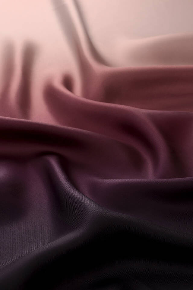 Navy Blue Powder Gradient Twill Silk Square Scarf - 2