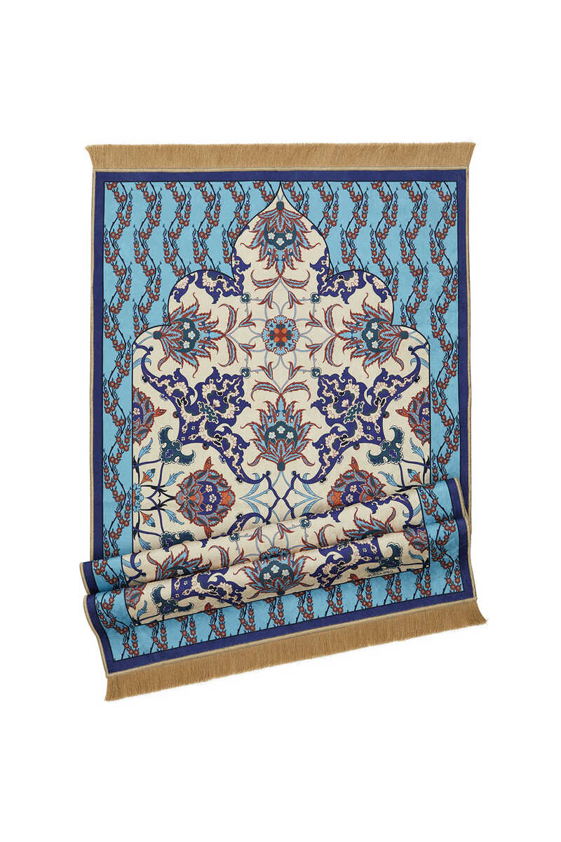 Navy Blue Velvet Carpet Prayer Rug