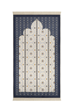Navy Blue Velvet Carpet Prayer Rug 