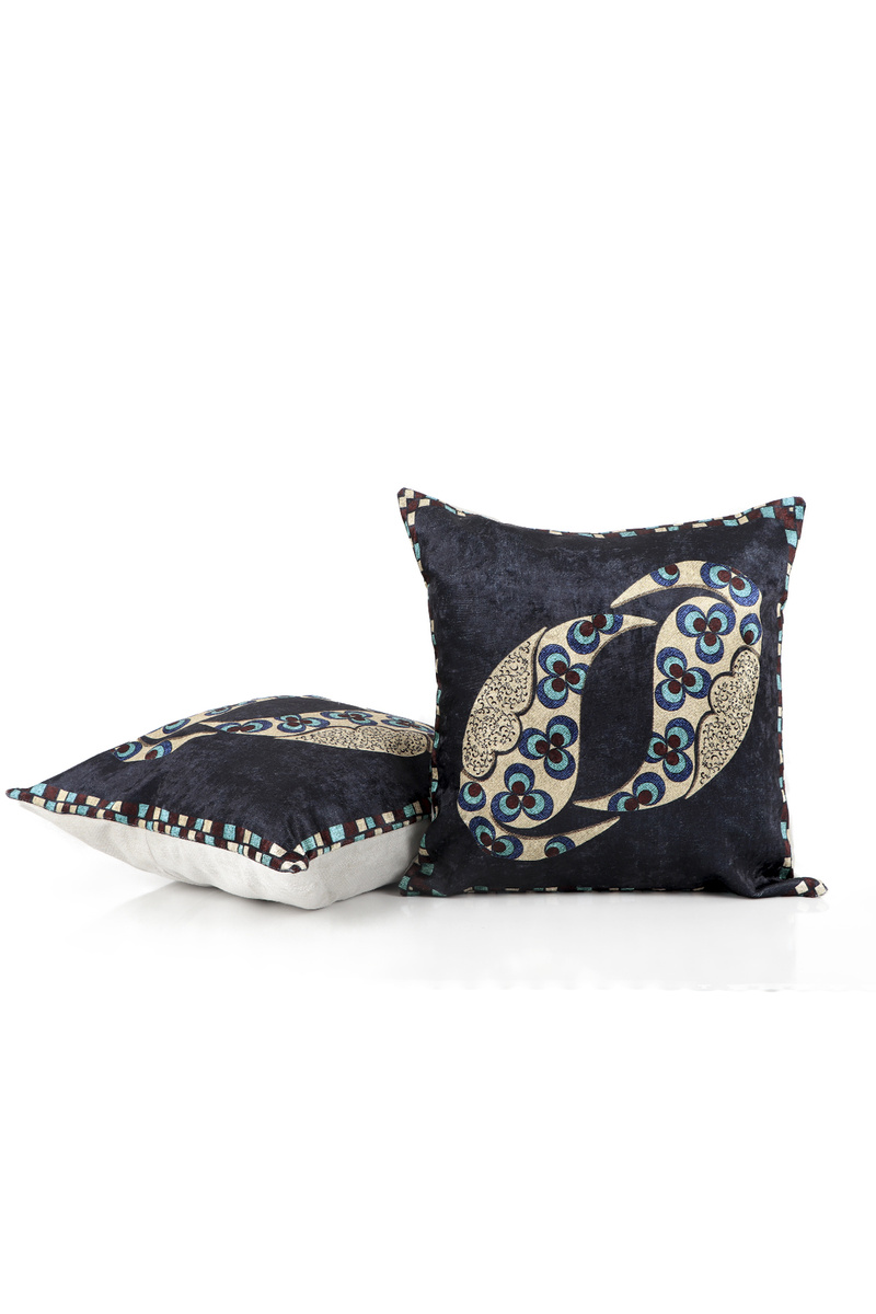 Navy Blue Velvet Runner Set - 3