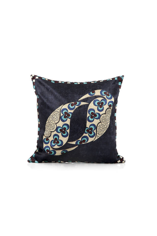 Navy Blue Velvet Throw Pillow - Bursa İpek