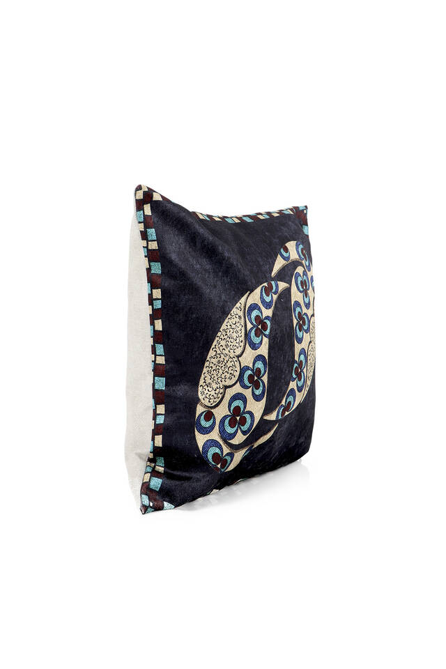 Navy Blue Velvet Throw Pillow - 2
