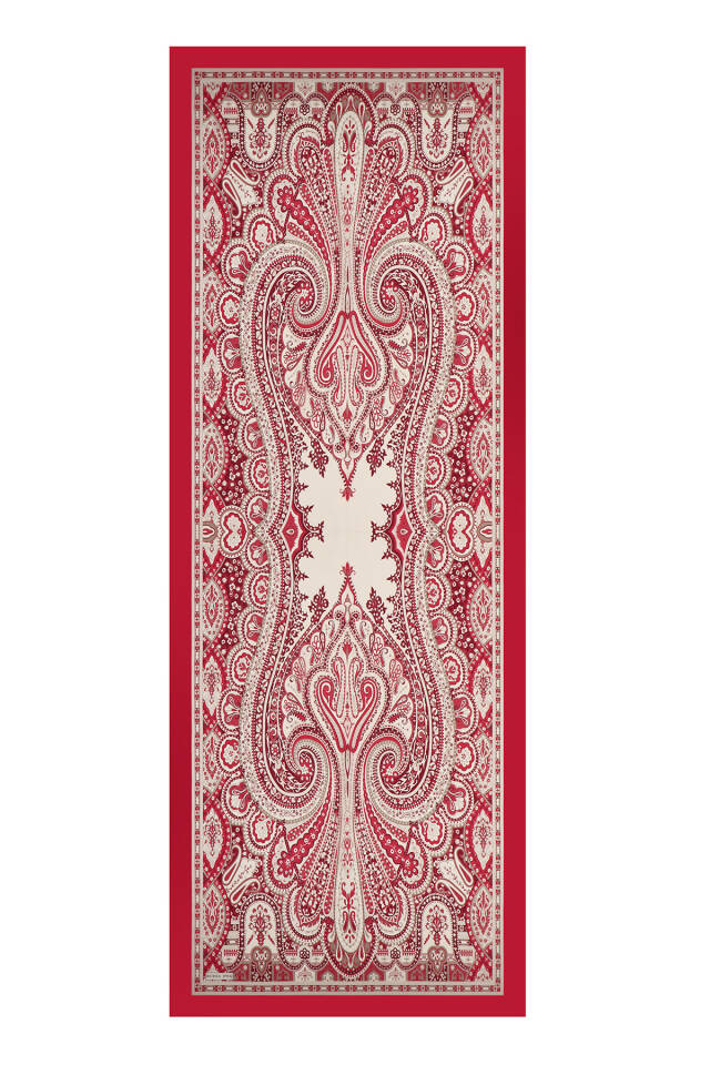 Burgundy Nil Pattern Sura Silk Shawl - 3