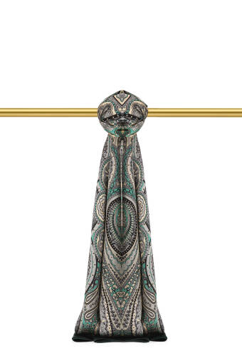 Nefti Nil Pattern Sura Silk Shawl 