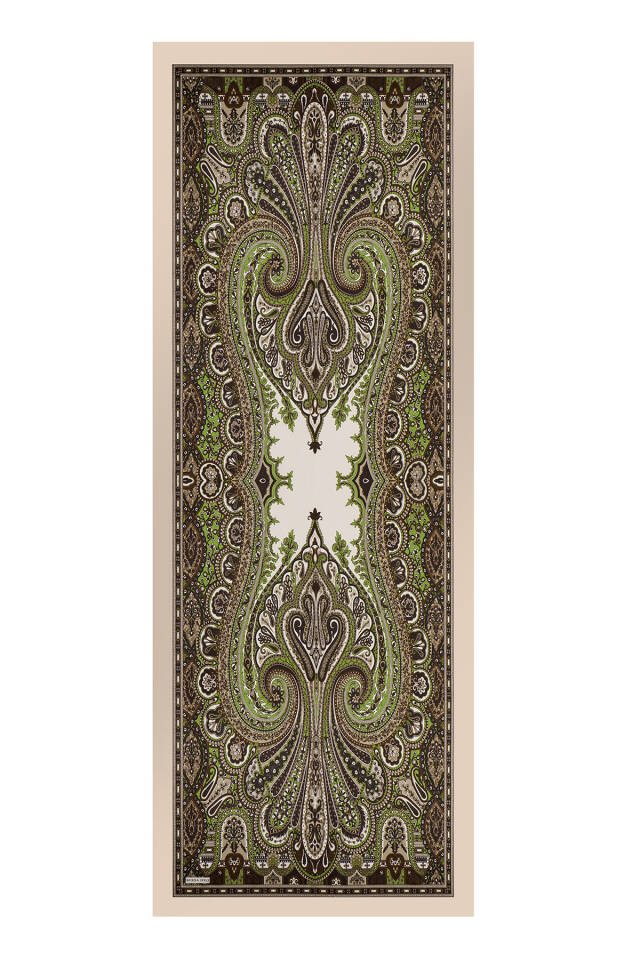 Green Nile Pattern Sura Silk Shawl - 3