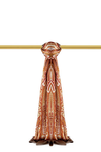 Tan Nil Pattern Sura Silk Shawl 