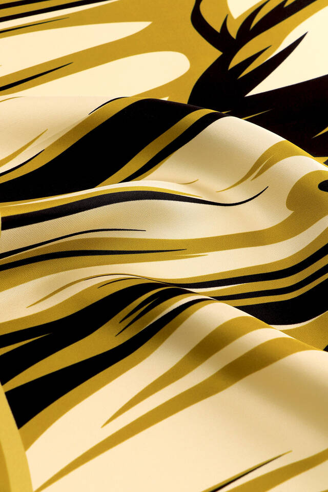 Asit Yeşil Nilsu Desen Twill İpek Eşarp - 3