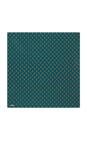 Oil Green Butterfly Monogram Twill Silk Square Scarf 