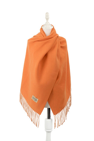 Orange Beige Double Sided Winter Shawl 