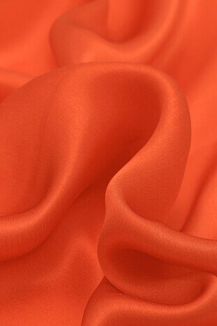 Orange Bordered Plain Silk Pocket Square - Thumbnail