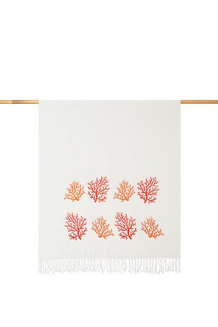 Orange Coral Bamboo Peshtemal - Thumbnail