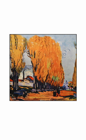 Orange Fall Pattern Silk Pocket Square 