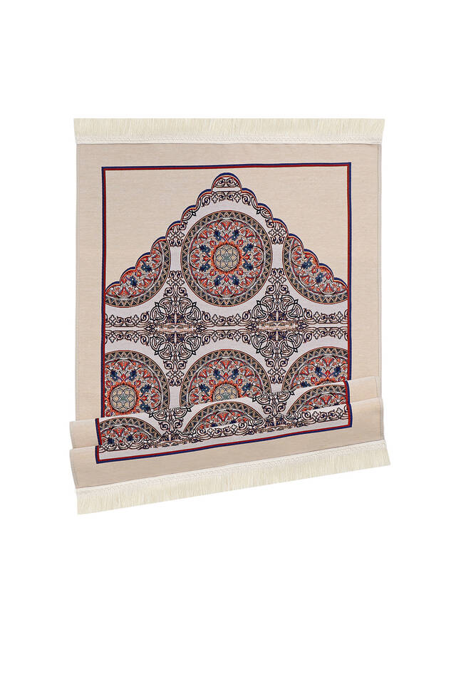 Orange Mandala Pattern Tapestry Prayer Rug - 4