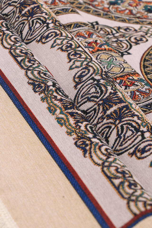 Orange Mandala Pattern Tapestry Prayer Rug - 2