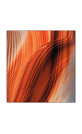 Orange Rainbow Pattern Sura Silk Square Scarf 