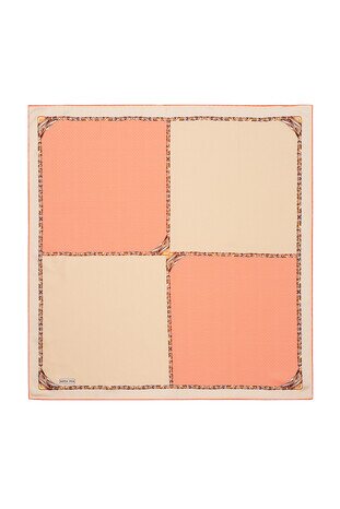 Orange Straw Pattern Twill Silk Square Scarf 