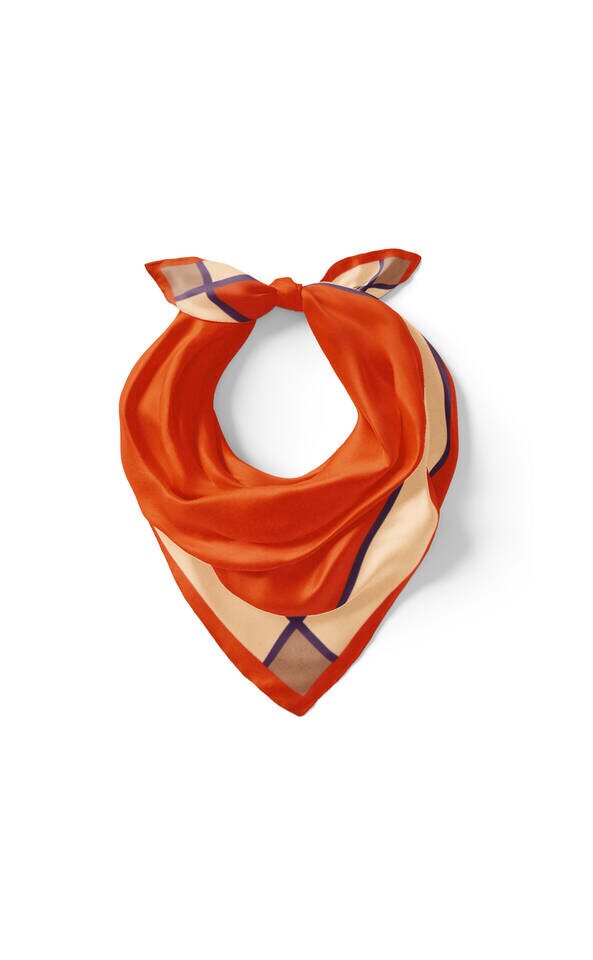 Orange Wide Border Plain Silk Pocket Square - 2