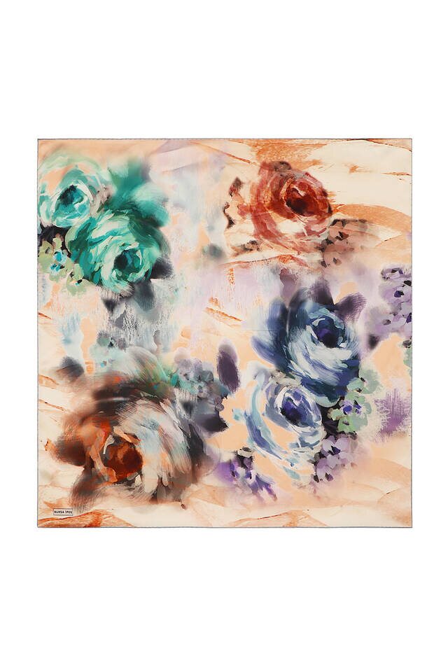 وشاح حريري سورا بنمط باستيل نحاسي 