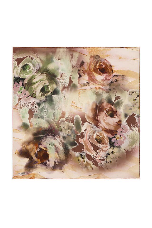 وشاح طابا من الحرير بنقشة الباستيل 