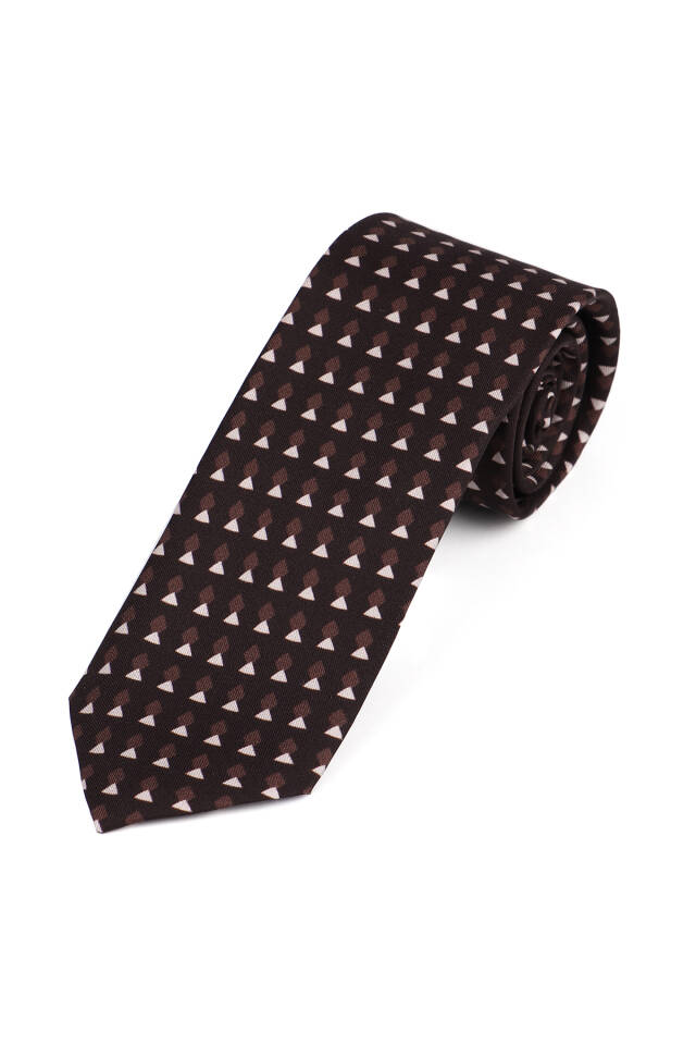Bitter Coffee Patterned Silk Tie Set - 2