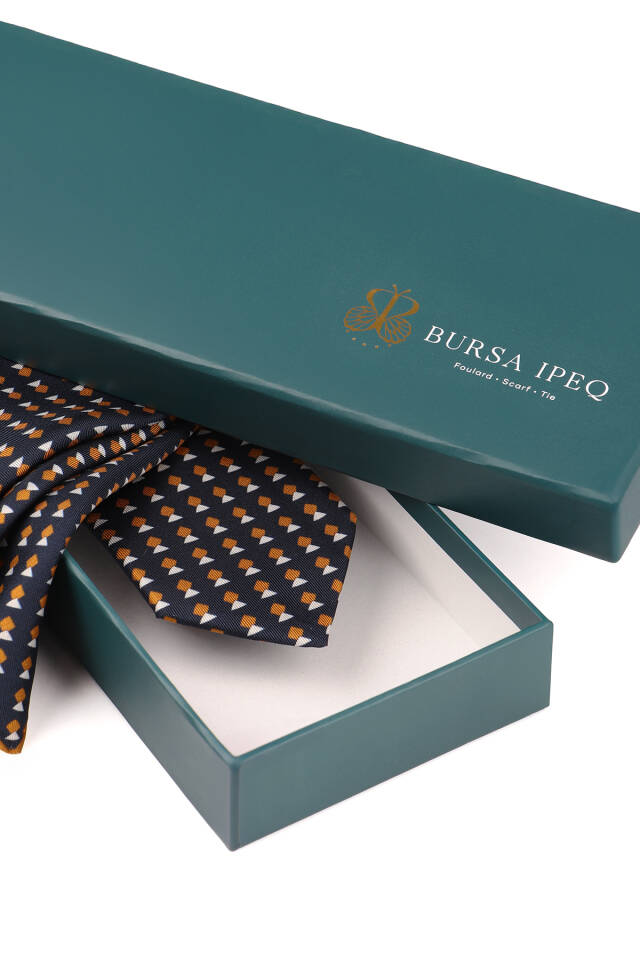 Cinnamon Patterned Silk Tie Set - 3