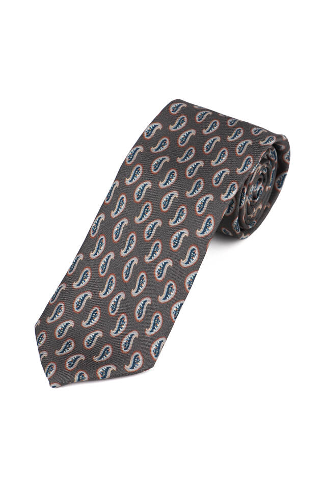 Smoke Patterned Silk Tie Set - 2