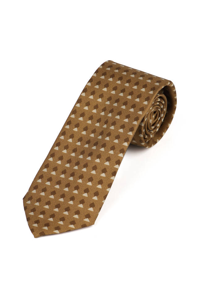Gold Patterned Silk Tie Set - 2