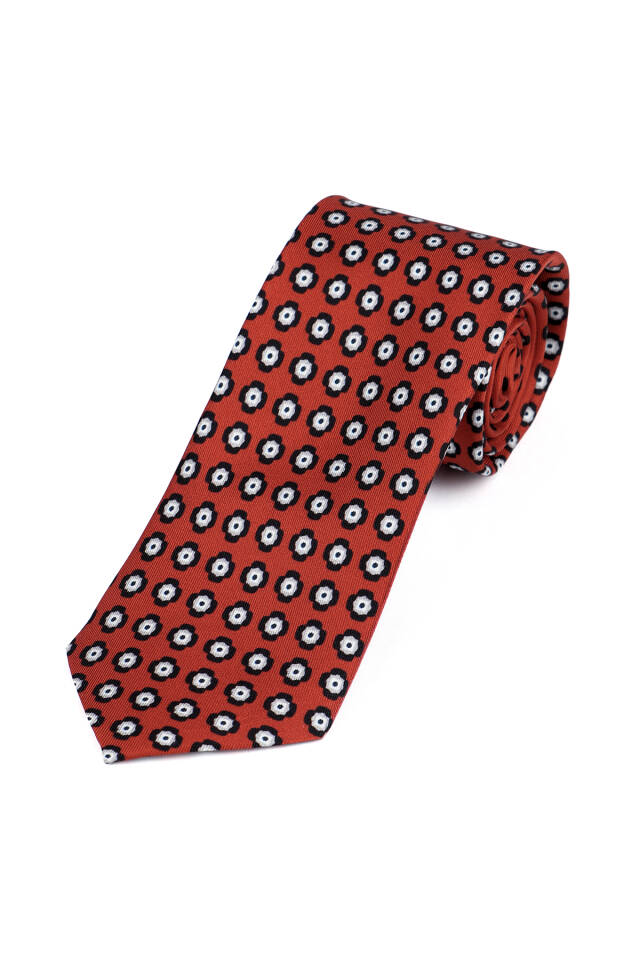 Burgundy Patterned Silk Tie Set - 2