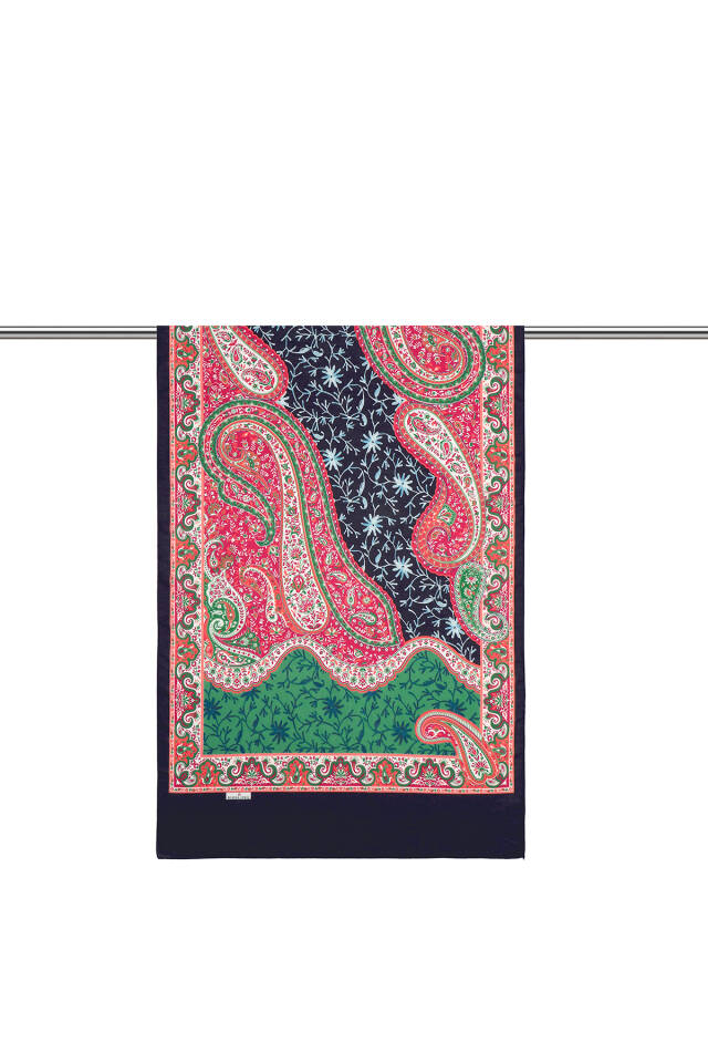 Black Shawl Pattern Soft Shawl - 2