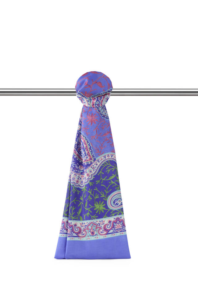 Blue Shawl Pattern Soft Shawl 