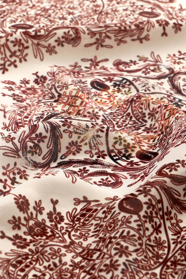 Cream Ethnic Pattern Soft Shawl - 3