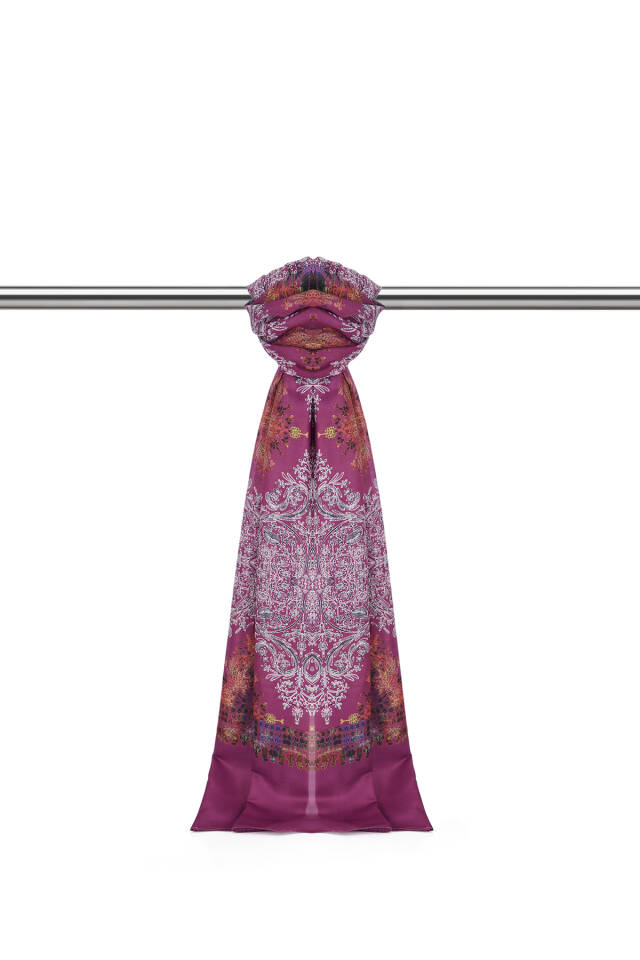 Fuchsia Ethnic Pattern Soft Shawl 