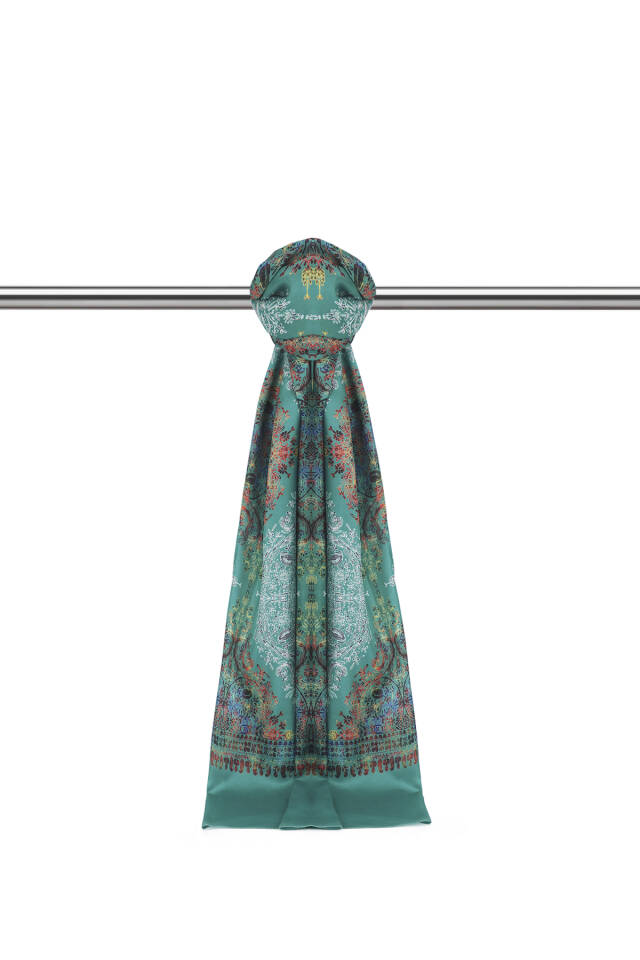 Green Ethnic Pattern Soft Shawl 